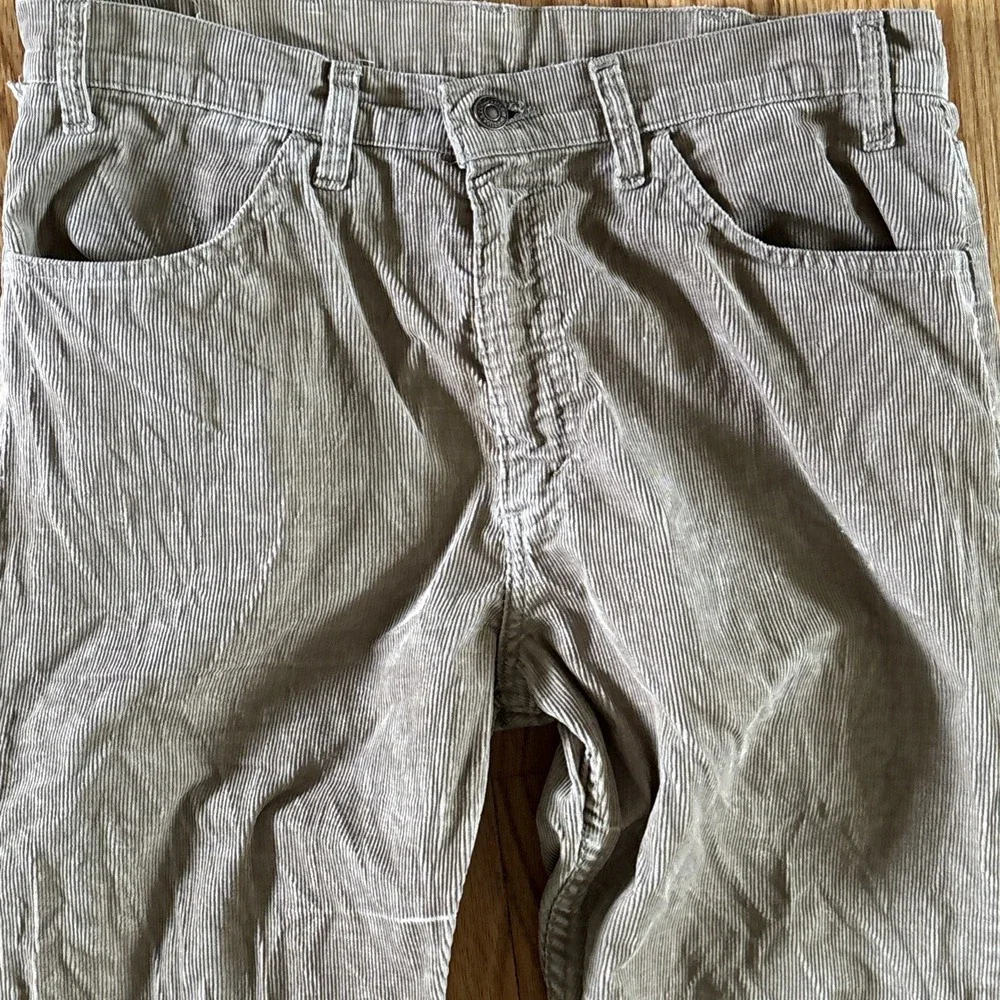 Vintage 70's Levi's Corduroy Pants Men's 34x32 White‎ Tab Light Brown Talon 42